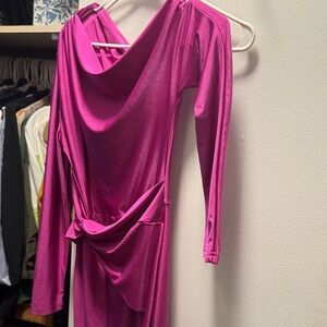 Elegant Pink Long Sleeve Dress